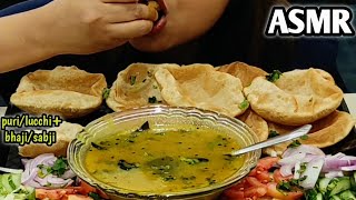 ASMR  Eating puri bhaji  lucchi  Indian food asmr  Indian food  eating show  asmr  mukbang [upl. by Quick200]