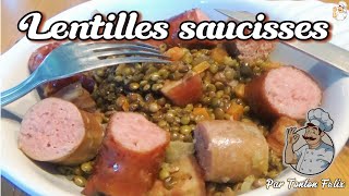 Saucisses Lentilles recette facile rapide et pas cher [upl. by Kornher]