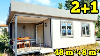 🫰Ucuz Olsun Güzel Olsun❗️ 48 m² Prefabrik Boş Ev Turu  Betondan Ne kadar Ucuz Karlı İş mi [upl. by Elad]