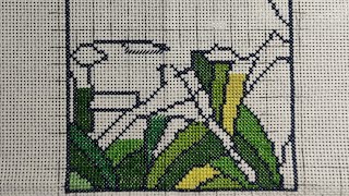 30092024 Cross stitching  Stained glass [upl. by Zuckerman487]