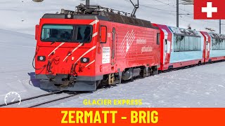 Cab Ride Glacier Express Zermatt  BrigMatterhornGotthardBahn Switzerlandtrain drivers view 4K [upl. by Dylan]