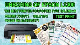 UNBOXING AND TEST PRINT ON EPSON L1300 [upl. by Dami]