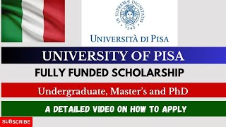 University of PisaTop Ranked University Courses Benefits Application process Detailed Video [upl. by Karleen]