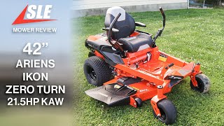 Review of Ariens 918002 Ikon 42quot Zero Turn Mower 215HP KAW [upl. by Dahle]