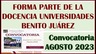 🥳CONVOCATORIA ABIERTA para Docente en las Universidades del Bienestar de Benito Juárez🎓🤑 [upl. by Belita234]