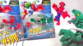 Marvel Mashers Micro SPIDERMAN LIZARD amp ANTIVENOM Review [upl. by Nosnarb210]