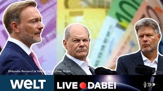 HAUSHALT 2025 AmpelSpitzen Scholz Habeck und Lindner erläutern Deal bei Staatsausgaben  LIVE [upl. by Stover578]