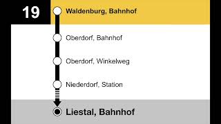 PostAuto Bahnersatz Ansagen  T19 Waldenburg – Hölstein – Bubendorf – Liestal [upl. by Yznil]