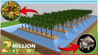 Integrated COCONUT and FISH Farming  Integrated Farming System Planning amp Ideas  Farm Design [upl. by Oihsoy69]