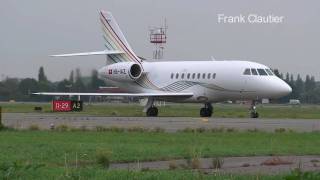 Antwerp airport Dassault Falcon 2000 landing [upl. by Anoirb]