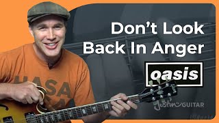 Dont Look Back In Anger by Oasis  Easy Guitar Lesson [upl. by Ynej]