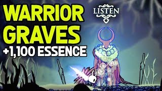 Hollow Knight All Warriors Graves for Easy 1100 Essence and 7 Boss Locations [upl. by Yajnas]