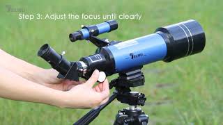 2024 Review TELMU Telescope 70mm Aperture 400mm Mount Astronomical Refracting Telescope Adjustable [upl. by Clotilde]