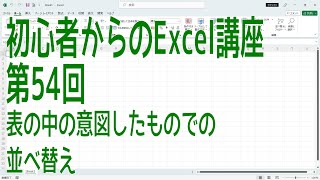 【Excel】初心者からのExcel講座 第54回 表の中の意図したものでの並べ替え【啓project】 [upl. by Koch]