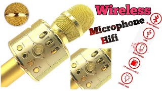 Ws858 Mic HANDLHELD KTV with Wireless Microphone Hifi Speaker unboxing amp review complete details [upl. by Xela]