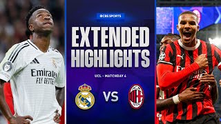 Real Madrid vs AC Milan Extended Highlights  UCL League Phase MD 4  CBS Sports Golazo [upl. by Atiuqam]