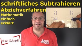 Schriftliches Subtrahieren mit dem Abziehverfahren  Mathematik  Lehrerschmidt [upl. by Mailliw]