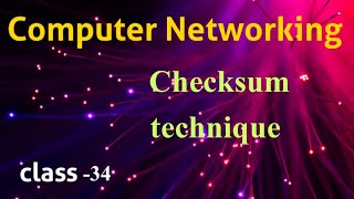 Checksum technique Computer Networking tutorials in Telugu [upl. by Eirok456]