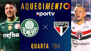 PALMEIRAS X SÃO PAULO  AQUECIMENTO  AO VIVO COM IMAGENS  BRASILEIRÃO 2023  live  sportv [upl. by Nemraciram]