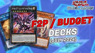 5 F2PBUDGET DECKS  JULY 2024 duel links [upl. by Ramahs]