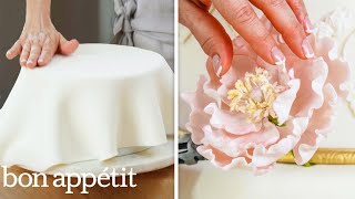 How a Sugar Artist Crafts a 5Tier Wedding Cake  Handcrafted  Bon Appétit [upl. by Kamillah]