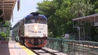 TriRail P935 quotTest Trainquot Long and with unpainted HyundaiRotem cars [upl. by Eirahcaz963]