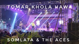 Tomar Khola Hawa Live at Durgapur by Somlata amp The Aces bengalisong music [upl. by Rennie]