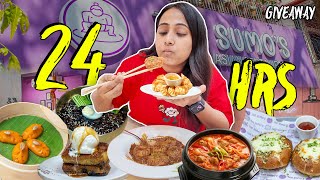 I ate at My Own Restaurant “THE SUMOs” for 24 Hours  GRAND GIVEAWAY🎁 [upl. by Benkley]