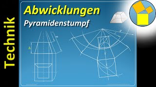 Abwicklung eines Pyramidenstumpfs  Geometrie  Rueff [upl. by Lawford]