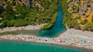 Preveli beach Rethymnon Crete Greece [upl. by Bigner]