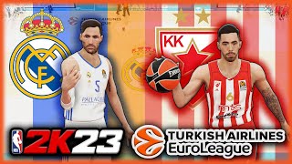 REAL MADRID vs CRVENA ZVEZDA  EUROLEAGUE ROUND 4  NBA 2K23 [upl. by Metzger]