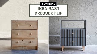 IKEA RAST Dresser Hack  Fluted Drawers  Legs  STEP BY STEP [upl. by Neelyaj]