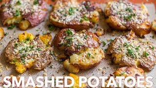 Crispy SMASHED POTATOES  Easy Side Dish [upl. by Simone]