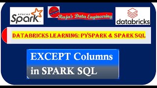 119 Databricks  Pyspark Spark SQL Except Columns in Select Clause [upl. by Charisse700]