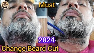 55 years 💞Old Man special🤩Change Beard Cut style 2024 Best Beard style for Mens look so Amazing✂️ [upl. by Avirt]