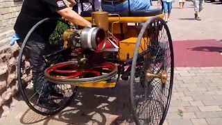 First car in the world Benz PatentMotorwagen Startup amp ride [upl. by Bramwell]