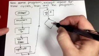 Programming Basics Creating an algorithmflowchart and then adding a counter [upl. by Okime]