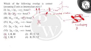 Which of the following overlap is correct assuming Zaxis as internuclear axis  Iampnbsp2px [upl. by Adehsar810]