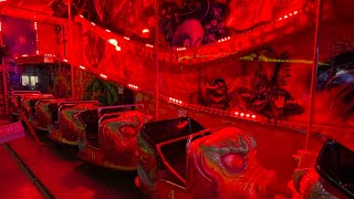 Demons Revenge Ghost Train Rainbow park Hunstanton  On ride [upl. by Tenn277]