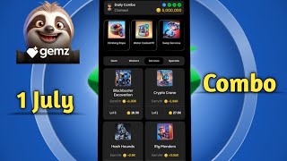 Gemz Daily Combo Cards  Gemz Today Combo 1 July 2024 [upl. by Raab625]