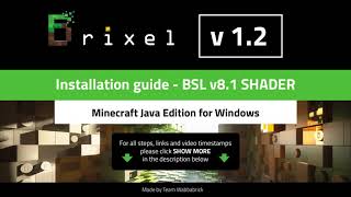 Brixel v12 BSL  Installation tutorial for Minecraft v1165 Java Edition on PC wtih BSL shader [upl. by Brand363]