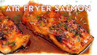 Air Fryer Glazed Salmon Recipe [upl. by Ecinaej]