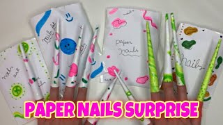 ABRINDO SURPRESA DE UNHAS DE PAPEL DO TIKTOK  Paper Nails Surprise  Fake nails at home [upl. by Alodie]