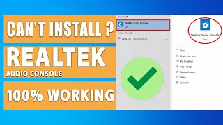 Cant Install Realtek Audio Console App 100 Working [upl. by Arammahs617]