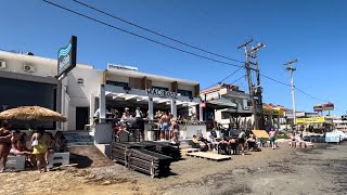 Beach walk kalamaki to laganas Zante Greece whats open and how busy is it  beach travel fun [upl. by Karee597]