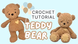 Crochet Teddy Bear Tutorial Valentines Day Beginner friendly Stepby Step tuto Amigurumi Pattern [upl. by Thrift]