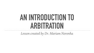 principles and features of arbitration [upl. by Aleafar234]