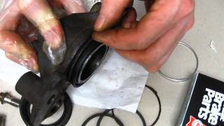 Disc brake caliper reassembly after rework front axis Mazda 323 1990 [upl. by Afinom95]