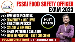 FSSAI Food Safety Officer Exam 2023  Full Information  FSSAI CFSO amp TO Syllabus Exam Preparation [upl. by Godard]