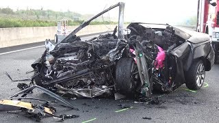 4 Tote  1 Verletzte bei Unfall auf A4 Höhe KerpenBuir am 270817  OTöne Link in der Beschreib [upl. by Hardej]